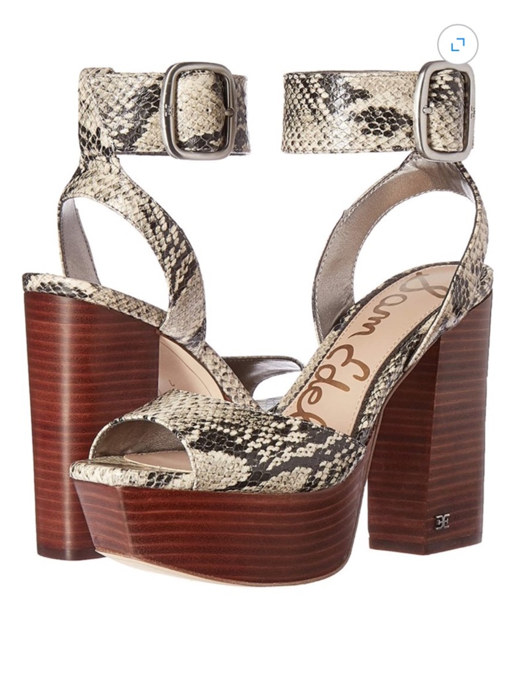 Sam Edelman Rain Faux Snakeskin High Heeled Platform Block Heeled Sandals